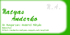 matyas anderko business card